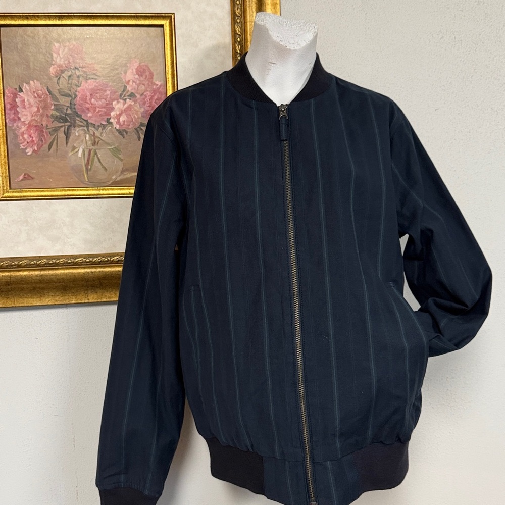 👍New Bonobos Men’s Stylish Boulevard Bomber Stripe Jacket size SMALL